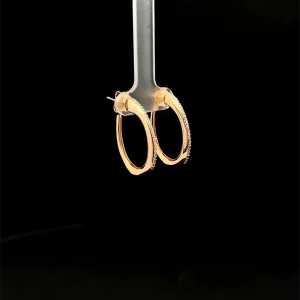 BRINCO ARGOLA ABERTA C/ FILETE DE ZIRCONIAS FOLHEADO 21mm