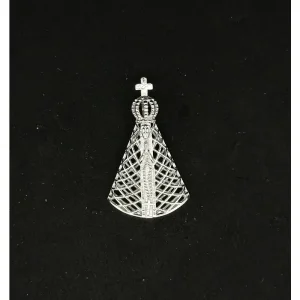 PINGENTE VAZADO NSRA APARECIDA DE PRATA 16mm