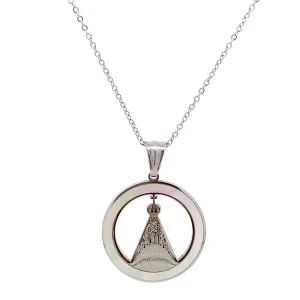 GARGANTILHA NSRA APARECIDA C/ MADREPEROLA INOX 45cm /30mm