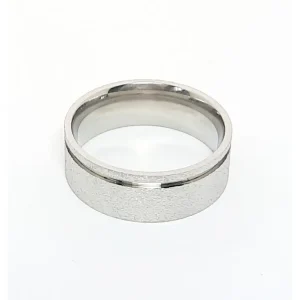 ALIANCA DE ACO INOX CRAQUELADO