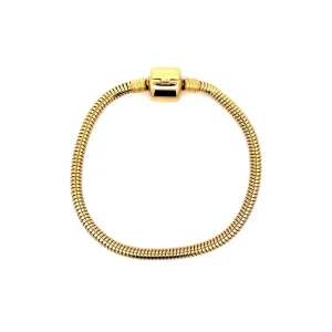 PULSEIRA CHARM INOX GOLD C/ FECHO BARRIL