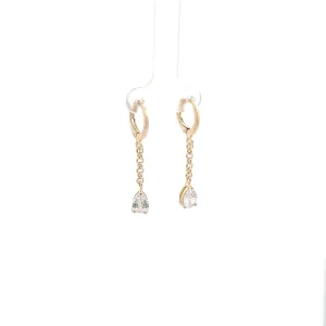 BRINCO ARGOLA PENDURICALHO C/ CRISTAL GOTA FOLHEADO