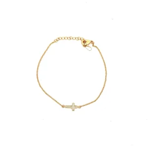 PULSEIRA CRUZ CRAVEJADA FOLHEADO 17cm + 3cm Ext
