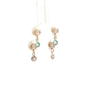 DUO DE BRINCOS C/CRISTAL FOLHEADO
