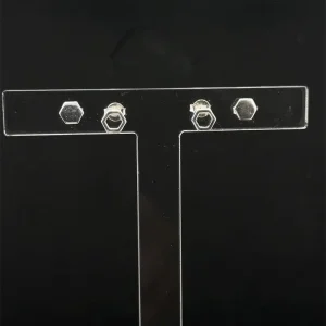 DUO DE BRINCOS HEXAGONAL DE PRATA 6mm