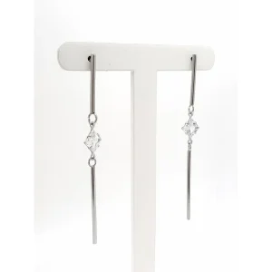 BRINCO PALITO CRISTAL LOSANGO INOX 7cm