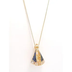 GARGANTILHA NSRA DE APARECIDA FOLHEADO 45cm
