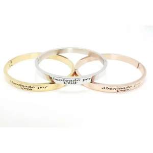 TRIO DE PULSEIRA DE ACO INOX ABENCOADO - DOURADO/ROSE/PRATEADO