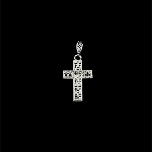 PINGENTE CRUZ VAZADA C/ CRISTO DE PRATA 13mm