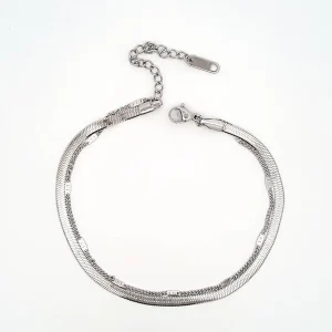 TORNOZELEIRA LACRAIA C/ CORRENTE INOX 21cm + 5cm Ext