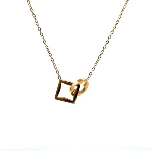 GARGANTILHA C/ PG INOX GOLD 45cm + 5cm Ext