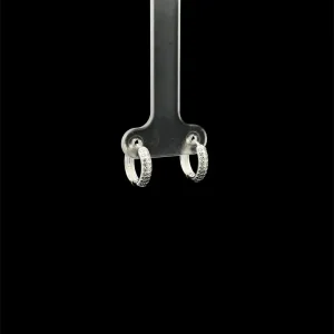 BRINCO ARGOLA CLICK C/ CRISTAIS DE PRATA 13mm