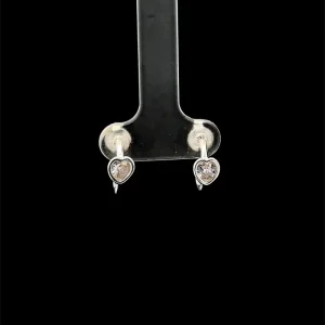 BRINCO C/ CRISTAL CORACAO DE PRATA 10mm