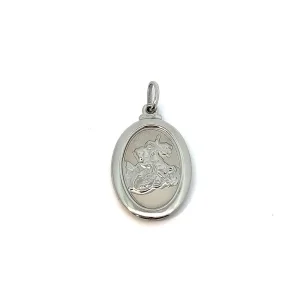 PINGENTE SÃO JORGE DUPLA FACE INOX 30mm
