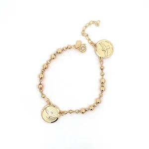 PULSEIRA DIVINO ESPIRITO SANTO INFANTIL FOLHEADO 14cm + 3cm Ext