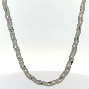 CORRENTE ENTRELAÇADA CHOKER INOX 35cm + 7cm Ext