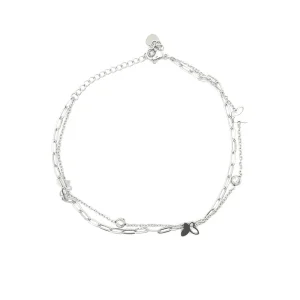 TORNOZELEIRA CORRENTE BORBOLETAS INOX 22cm + 5cm Ext