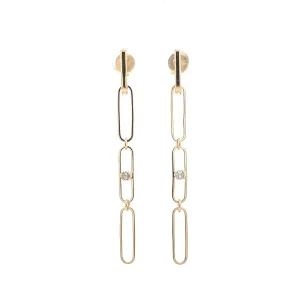 BRINCO PENDURICALHO ELOS P DE LUZ FOLHEADO 6,8cm