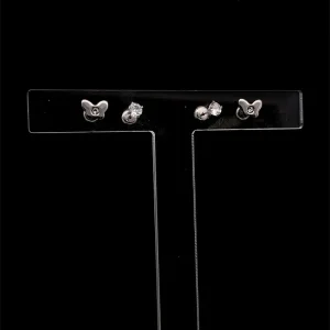 DUO DE BRINCOS P DE LUZ E BORBOLETA INOX 3 e 6mm