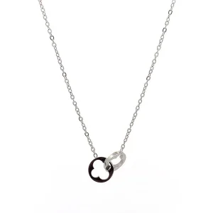GARGANTILHA C/ PINGENTE ENTRELAÇADO INOX 45cm + 5cm Ext