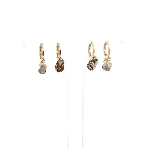 DUO DE BRINCOS ARGOLA C/ PENDURICALHO FOLHEADO 11,4mm