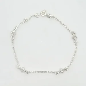 PULSEIRA CRISTAIS DE PRATA 18cm