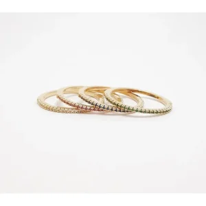TRIO DE ANEIS CRISTAIS COLORS FOLHEADO