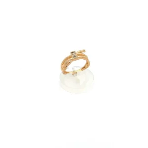 ANEL CRISTAL BAGUETE FOLHEADO