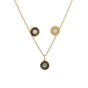 CONJUNTO ROMANO MADREPEROLA INOX GOLD 40cm + 5cm Ext/8mm