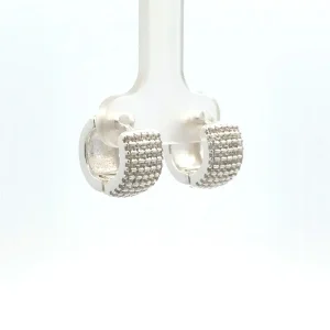 BRINCO ARGOLA CLICK CRAVEJADA DE PRATA 13mm