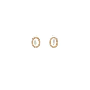BRINCO OVAL MADREPEROLA FOLHEADO 8mm