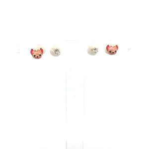 DUO DE BRINCOS INFANTIL BABY FOLHEADO 7 e 3mm