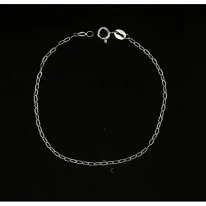 PULSEIRA ELO OVAL DE PRATA 18cm/1,5mm