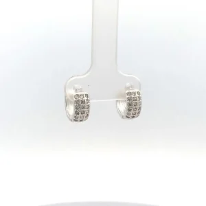 BRINCO ARGOLA CLICK CRAVEJADO DE PRATA 12mm