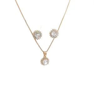 CONJUNTO CRISTAL PRINCESA CRAVEJADO FOLHEADO 45cm/9mm