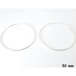 BRINCO ARGOLA MEIA CANA DE PRATA 52mm