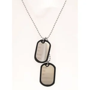 CORRENTE DE BOLINHAS C/DOG TAG MILITAR INOX 60cm