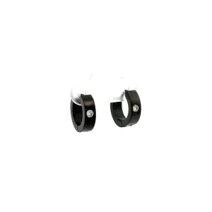 BRINCO ARGOLA CLICK C/ PONTO DE LUZ INOX BLACK 13mm
