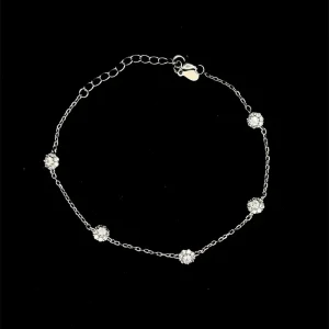 PULSEIRA DE PRATA C/ RODIO 17cm + 3cm Ext