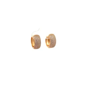 BRINCO ARGOLA CLICK CRAVEJADO FOLHEADO 16mm