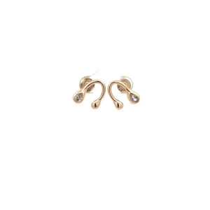 BRINCO CRISTAL GOTA FOLHEADO 12mm