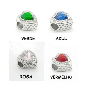 BERLOQUE DE ACO INOX C/CRISTAL CORACAO