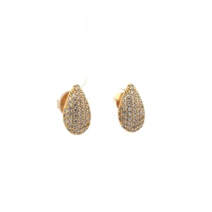 BRINCO GOTA CRAVEJADA FOLHEADO 8mm