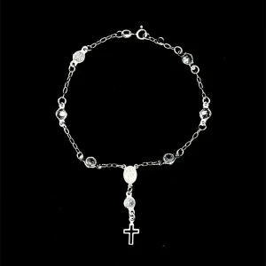 PULSEIRA TIPO TERÇO NSRA DAS GRAÇAS DE PRATA 18cm + 1cm Ext
