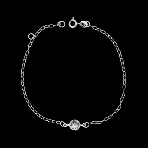PULSEIRA PONTO DE LUZ DE PRATA 17cm + 2cm Ext