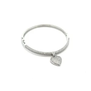 PULSEIRA BRACELETE CRAVEJADO C/ CORACAO DE RODIO