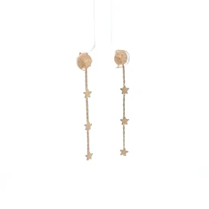 BRINCO PENDURICALHO ESTRELAS FOLHEADO 4,6cm ALT