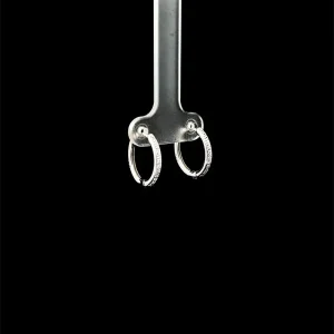 BRINCO ARGOLA CLICK CRAVEJADA DE PRATA C/ RODIO 14mm