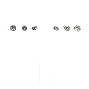 TRIO DE BRINCOS PONTO DE LUZ INOX 4, 5 e 6mm