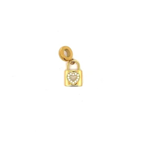 BERLOQUE CADEADO CORACAO INOX GOLD